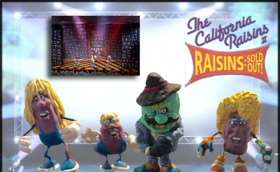 Miniature California Raisins and Manager Puppets