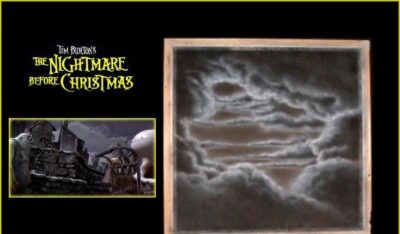 Background Painting of Halloween Town Sky