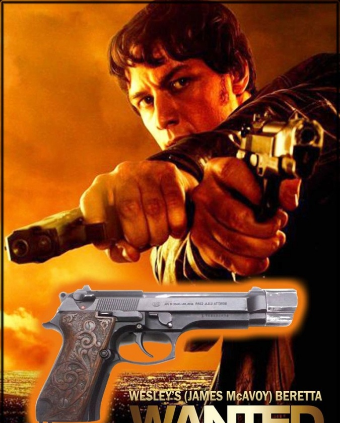 Wesley’s (James McAvoy) Beretta